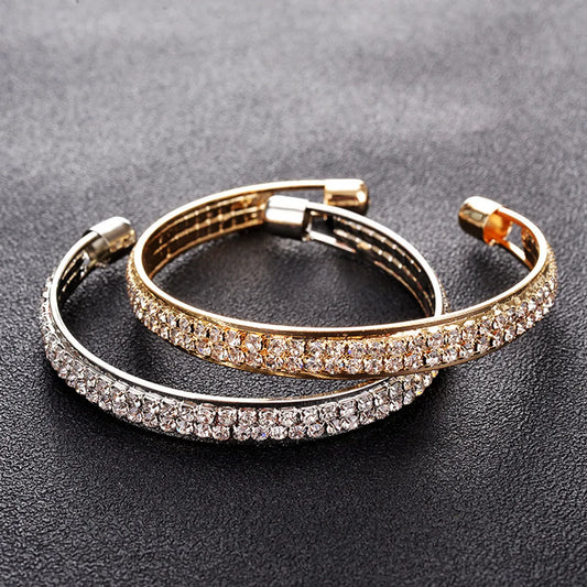 Streetwear Solid Color Artificial Gemstones Alloy Wholesale Bangle