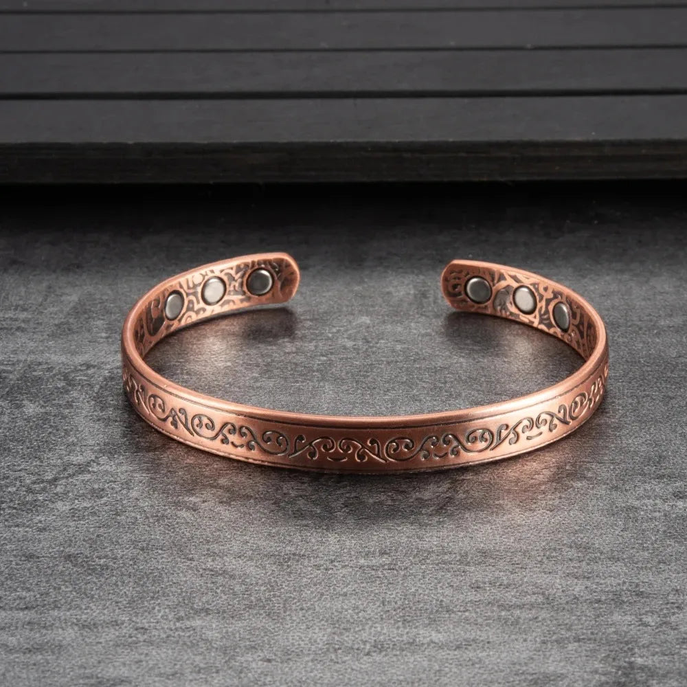 Streetwear Solid Color Copper Magnetic Unisex Bangle