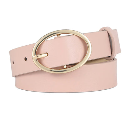 Streetwear Solid Color Pu Leather Alloy Women'S Leather Belts