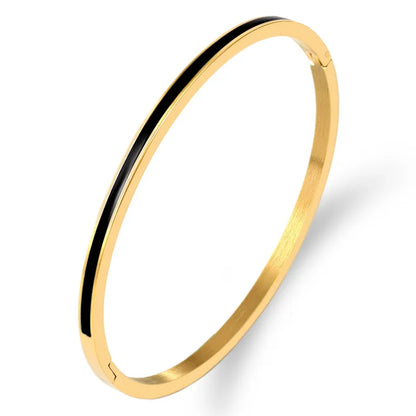 Streetwear Solid Color Stainless Steel Bangle In Bulk