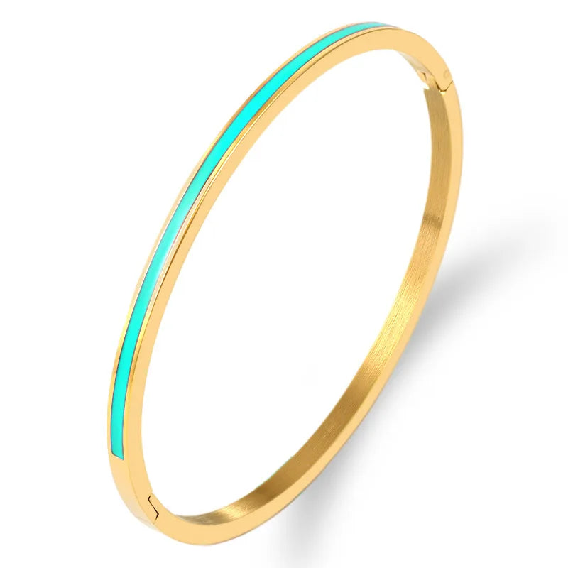 Streetwear Solid Color Stainless Steel Bangle In Bulk