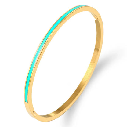 Streetwear Solid Color Stainless Steel Bangle In Bulk