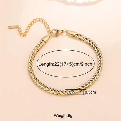 Streetwear Solid Color 304 Stainless Steel Bracelets In Bulk