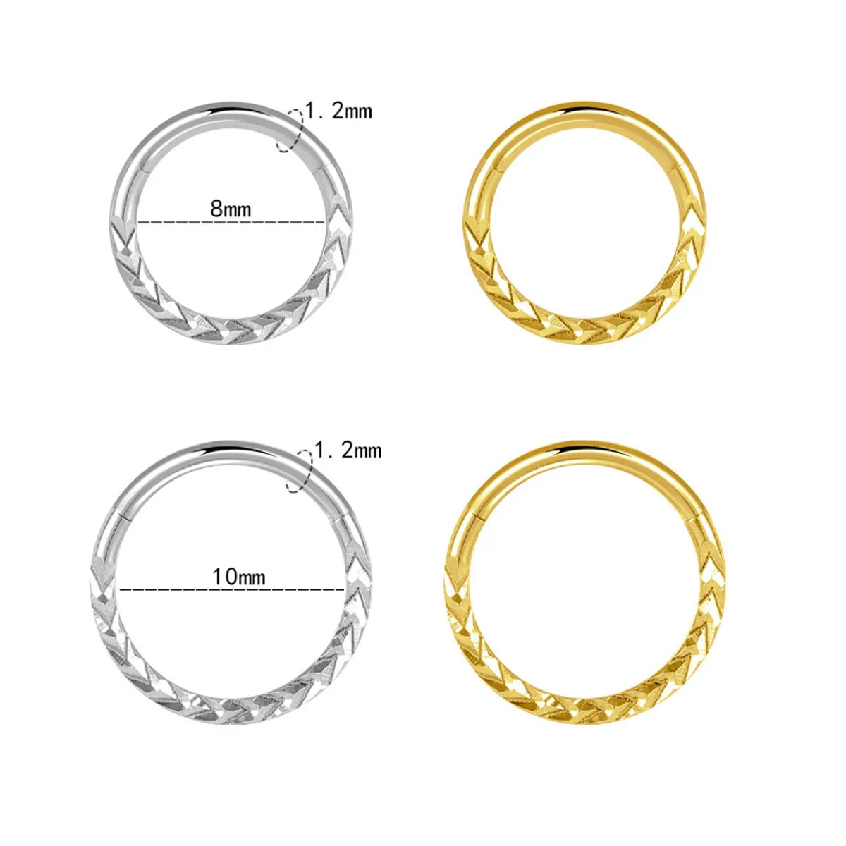 Streetwear Solid Color Stainless Steel Nose Ring In Bulk