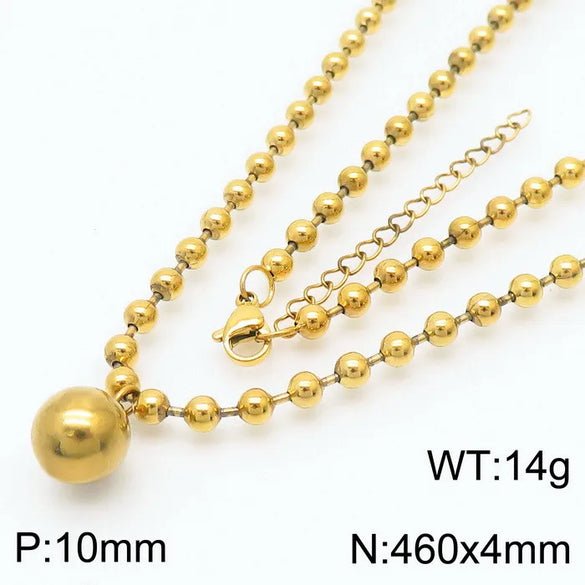 Wholesale Jewelry Streetwear Solid Color Stainless Steel 18K Gold Plated Plating Bracelets Necklace