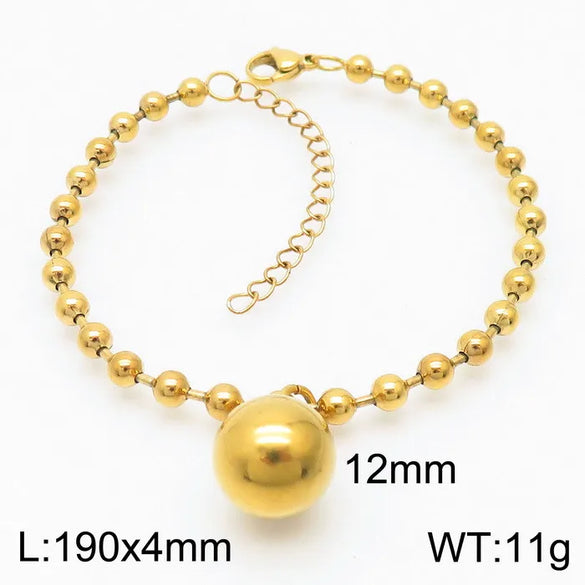 Wholesale Jewelry Streetwear Solid Color Stainless Steel 18K Gold Plated Plating Bracelets Necklace