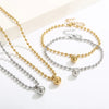 Wholesale Jewelry Streetwear Solid Color Stainless Steel 18K Gold Plated Plating Bracelets Necklace