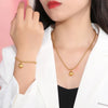 Wholesale Jewelry Streetwear Solid Color Stainless Steel 18K Gold Plated Plating Bracelets Necklace
