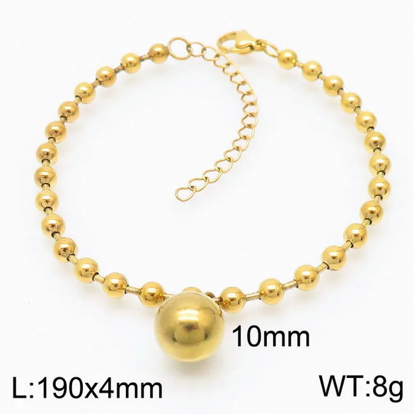 Wholesale Jewelry Streetwear Solid Color Stainless Steel 18K Gold Plated Plating Bracelets Necklace