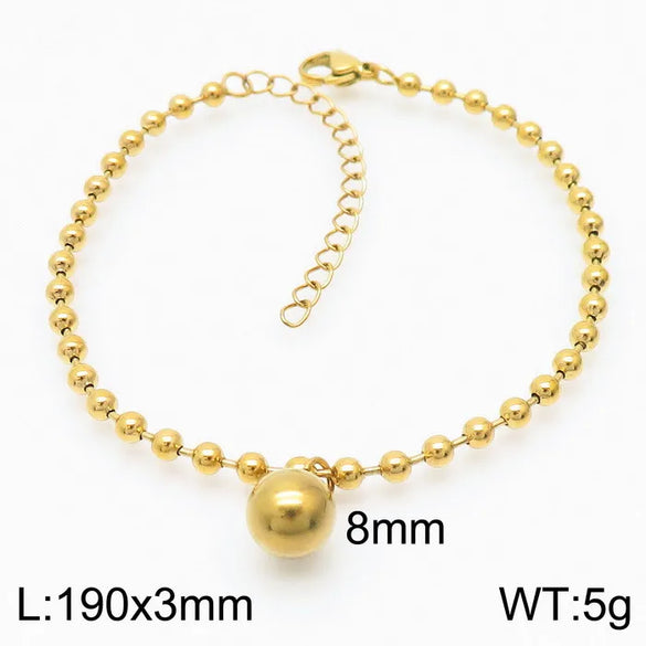 Wholesale Jewelry Streetwear Solid Color Stainless Steel 18K Gold Plated Plating Bracelets Necklace