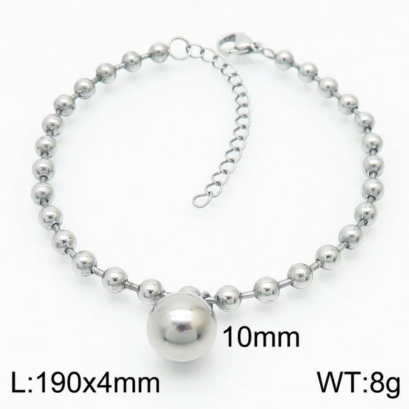Wholesale Jewelry Streetwear Solid Color Stainless Steel 18K Gold Plated Plating Bracelets Necklace