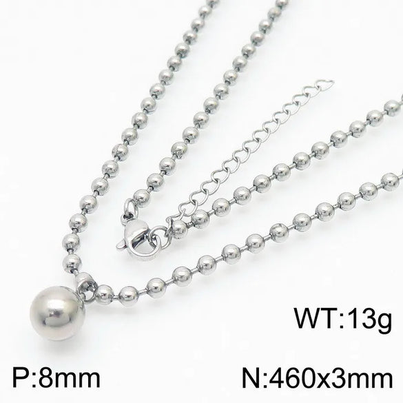 Wholesale Jewelry Streetwear Solid Color Stainless Steel 18K Gold Plated Plating Bracelets Necklace