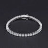Streetwear Solid Color Sterling Silver Plating Inlay Artificial Diamond Silver Plated Bracelets