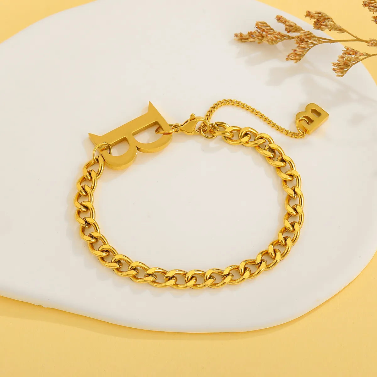 Streetwear Solid Color Titanium Steel Plating 18k Gold Plated Bracelets