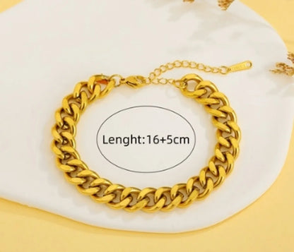 Streetwear Solid Color Titanium Steel Plating 18k Gold Plated Bracelets