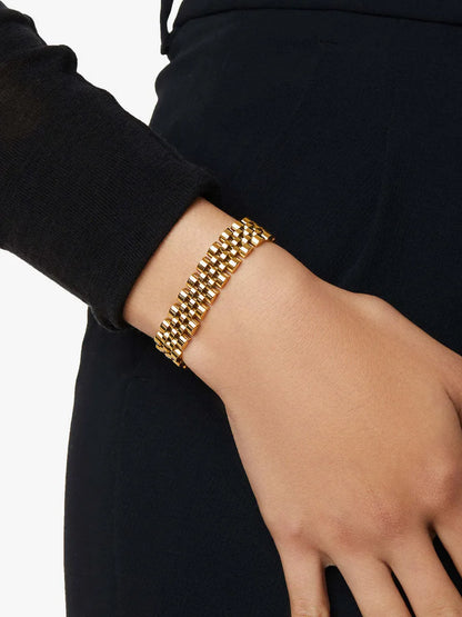 Streetwear Solid Color Titanium Steel Gold Plated Bracelets In Bulk