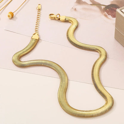 Streetwear Solid Color Titanium Steel Plating Chain Necklace