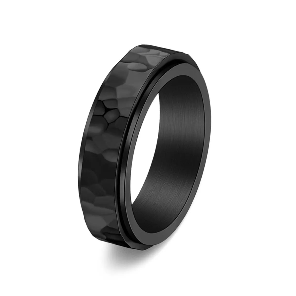 Streetwear Solid Color Titanium Steel Plating Rings