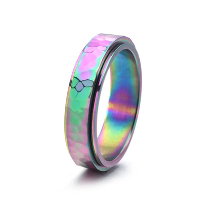 Streetwear Solid Color Titanium Steel Plating Rings