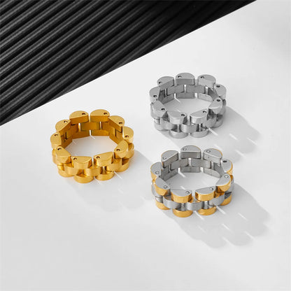 Streetwear Solid Color Titanium Steel Plating Unisex Rings