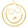 Streetwear Solid Color Titanium Steel Rings Earrings Necklace