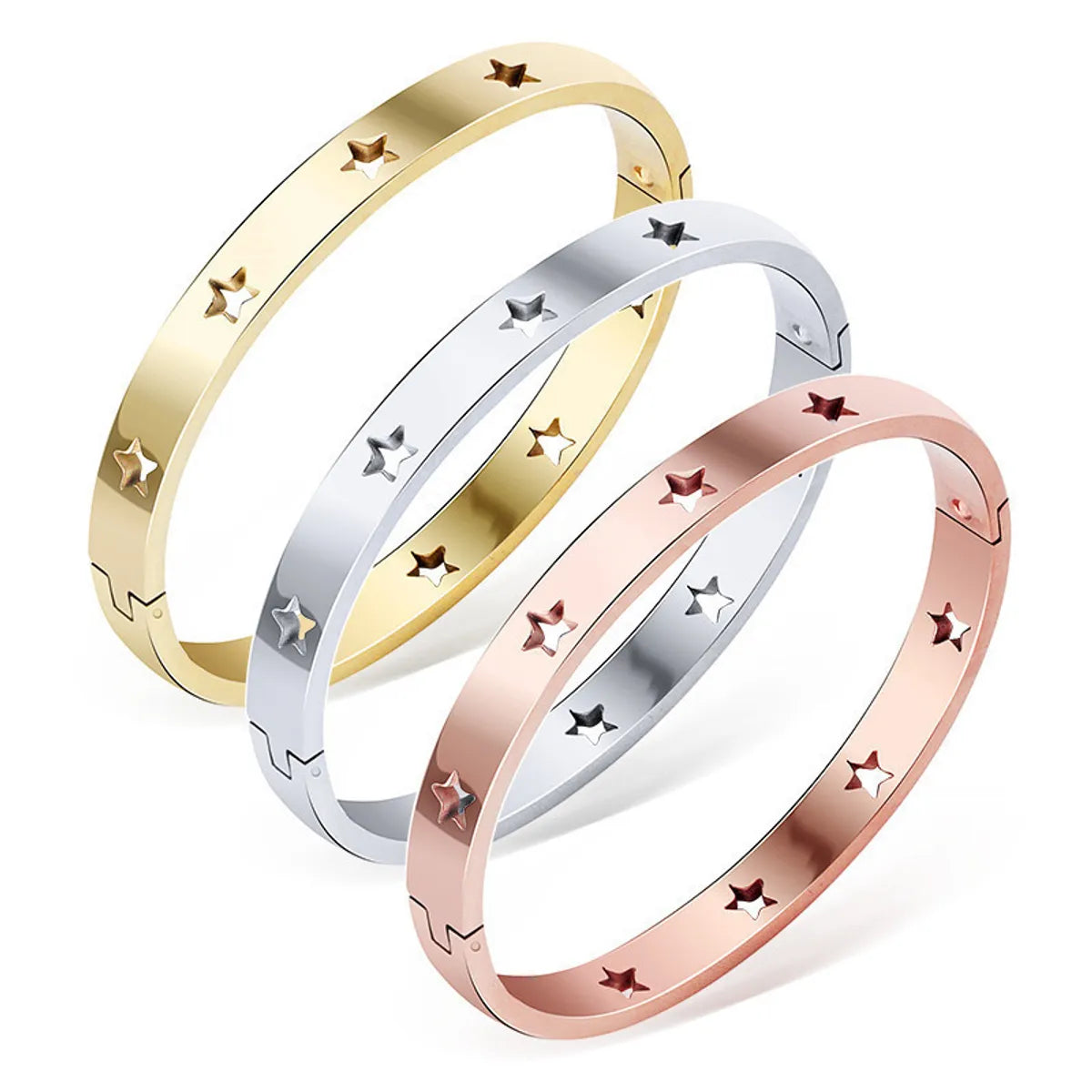 Streetwear Star Titanium Steel Plating Bangle