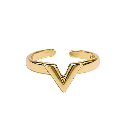 Streetwear V Shape Copper Open Rings