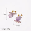 Stud Earrings Crystal Geometric Handmade Simple Natural For Women