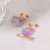 Stud Earrings Crystal Geometric Handmade Simple Natural For Women