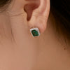 Stud Earrings S925 Sterling Silver Geometric Light Luxury Style Electroplated For Women