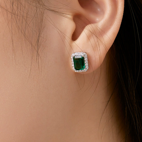 Stud Earrings S925 Sterling Silver Geometric Light Luxury Style Electroplated For Women
