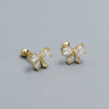 Stud Earrings 925 Silver Bow Ins Style Electroplated For Women