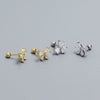 Stud Earrings 925 Silver Bow Ins Style Electroplated For Women
