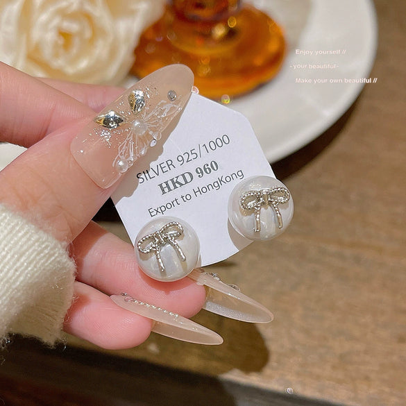 Stud Earrings 225 Silver Copper Zirconia Heart Bow Star Light Luxury Style For Women