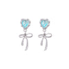 Stud Earrings 225 Silver Copper Zirconia Heart Bow Star Light Luxury Style For Women