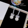 Stud Earrings 225 Silver Copper Zirconia Heart Bow Star Light Luxury Style For Women