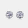 Stud Earrings 925 Silver Geometric Light Luxury Color Zirconium