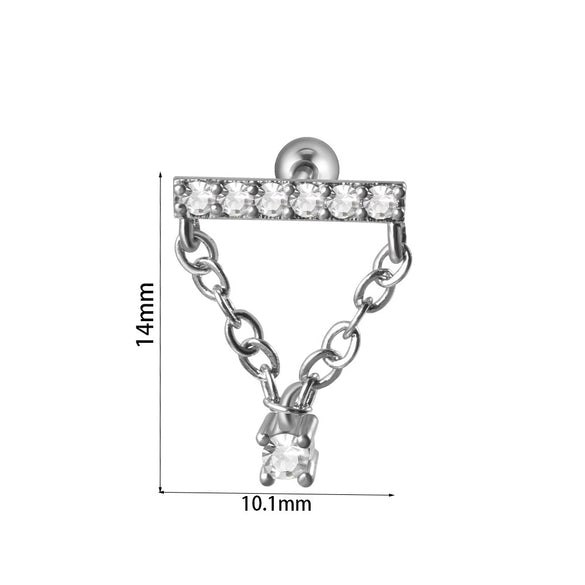 Stud Earrings Stainless Steel Butterfly Geometric Flower Insect Diamond
