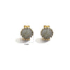 Stud Earrings Stainless Steel Natural Stone Geometric Electroplating