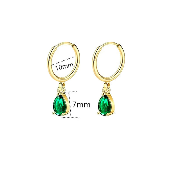 Stud Earrings Stainless Steel Star Shape Emerald Zircon For Women