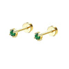 Stud Earrings Stainless Steel Star Shape Emerald Zircon For Women