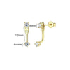 Stud Earrings Stainless Steel Star Shape Emerald Zircon For Women