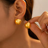 Stud Earrings 316L Stainless Steel Electroplated 18K Gold Semicircular Geometric Niche Style For Women