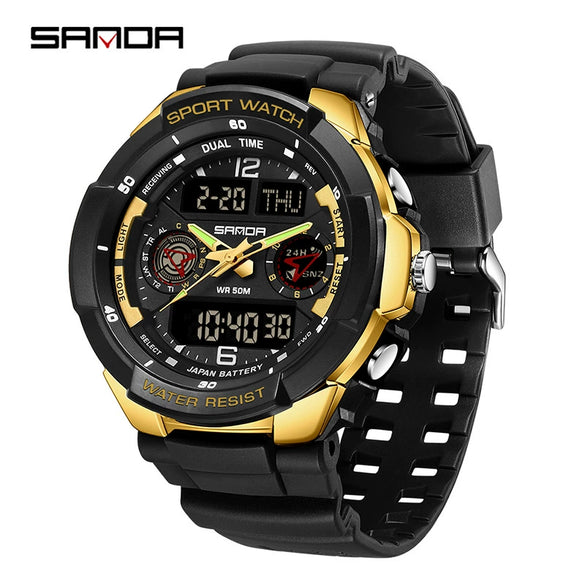 Student Fashion Sports Electronic Watch Tpu Strap Abs Case Acrylic Mirror Round Dial Waterproof