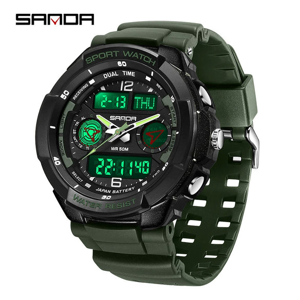 Student Fashion Sports Electronic Watch Tpu Strap Abs Case Acrylic Mirror Round Dial Waterproof