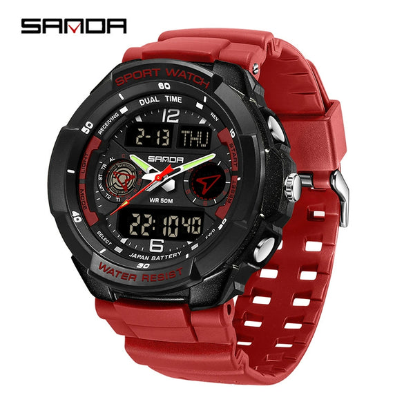Student Fashion Sports Electronic Watch Tpu Strap Abs Case Acrylic Mirror Round Dial Waterproof