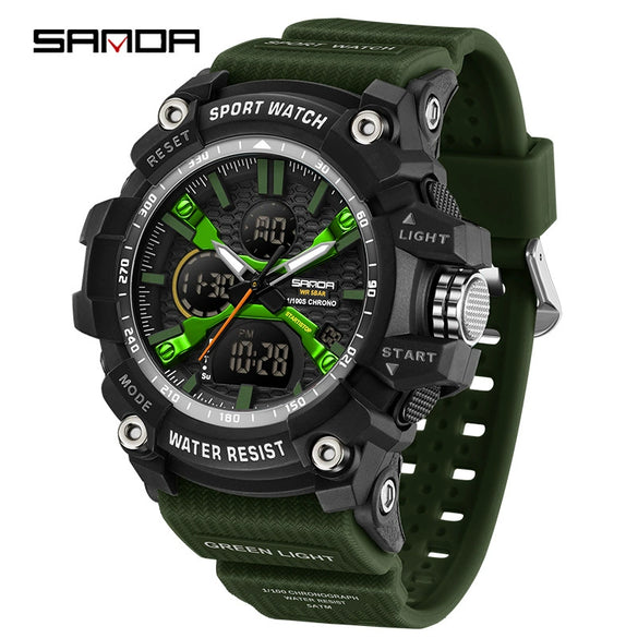 Student Sports Watch Tpu Strap Abs Case Acrylic Mirror Waterproof Luminous Highend Style