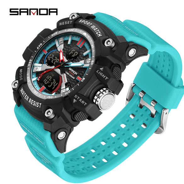 Student Sports Watch Tpu Strap Abs Case Acrylic Mirror Waterproof Luminous Highend Style