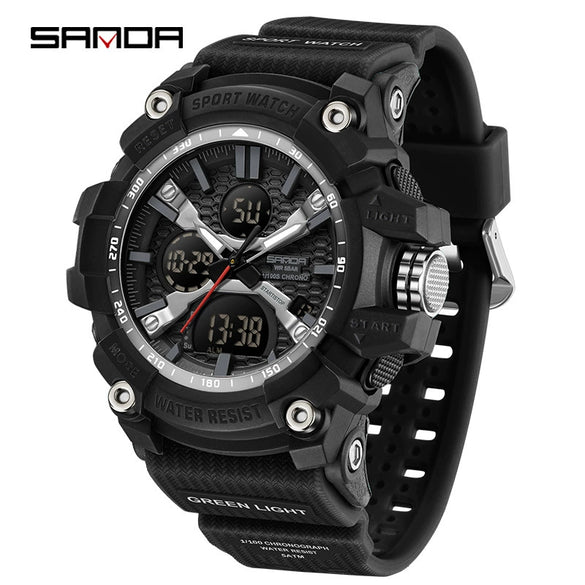 Student Sports Watch Tpu Strap Abs Case Acrylic Mirror Waterproof Luminous Highend Style