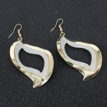 Style Earrings Geometric Hollow Frosted Earrings Simple Fashion Wild Earrings Wholesale Nihaojewelry